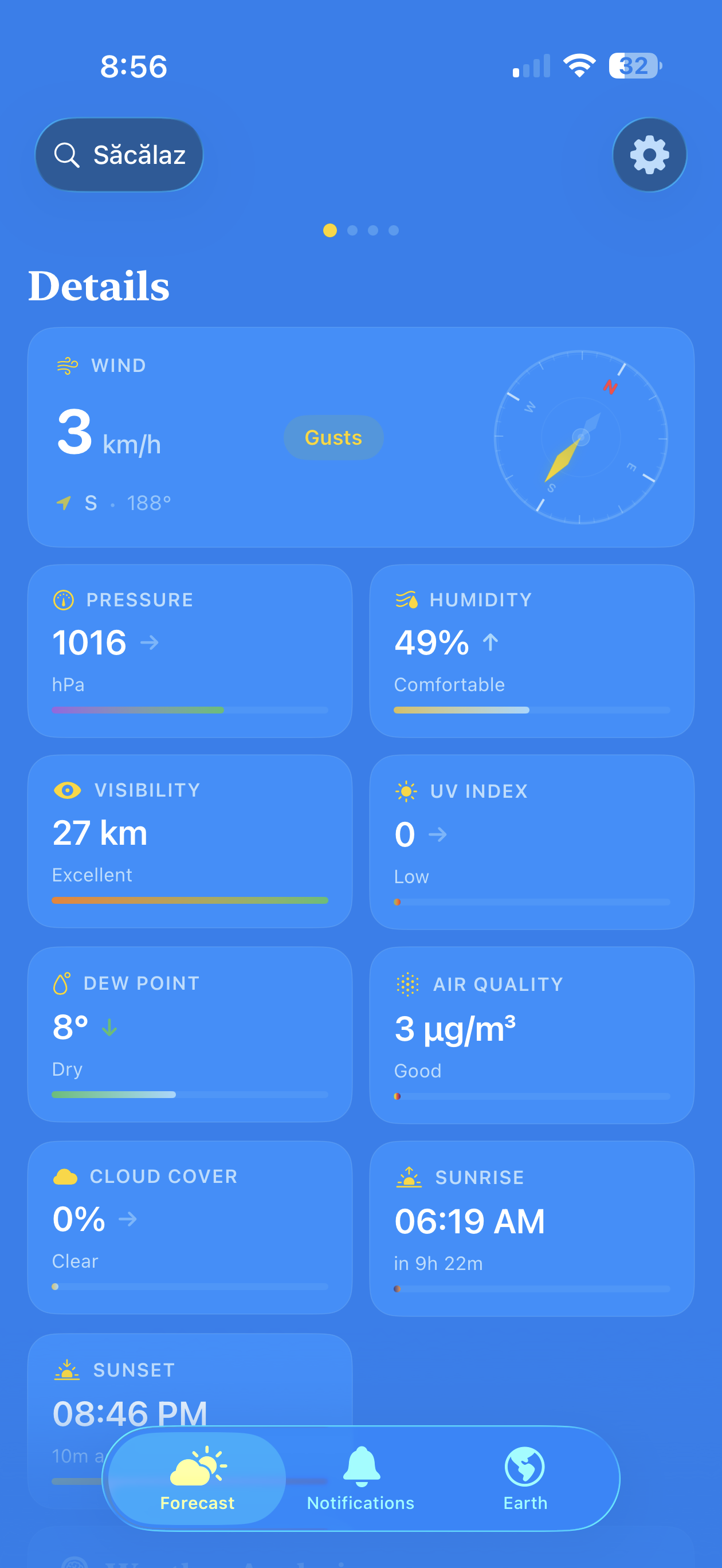 Details in Skyline blue theme